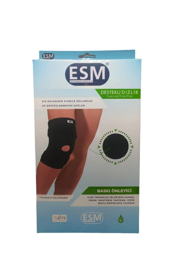 ESM Spor Koşu Fitness Patellası Kapalı Dizlik Neopren Ayarlanabilir Bedensiz - 4