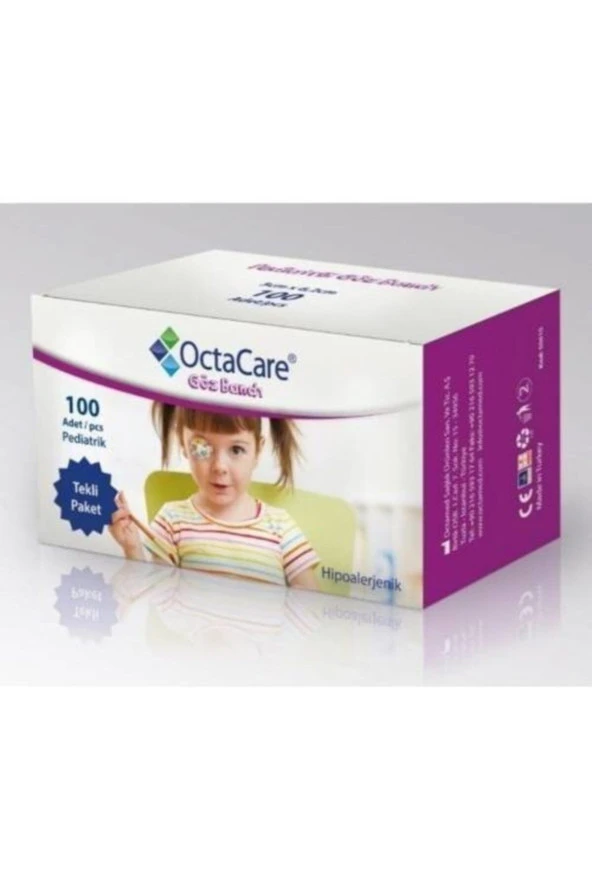 OCTACARE Kız Çocuk Göz Kapama Bandı - 5cmx6,2cm -100 Lü Paket