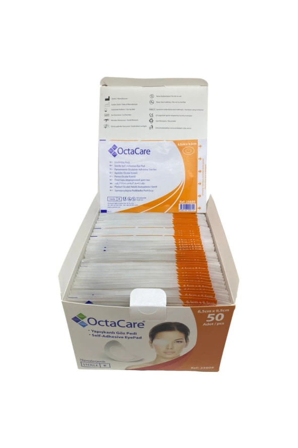 OCTACARE Steril Göz Pedi 6.5cm X 9.5 Cm 50'li - 4 Kutu - 2