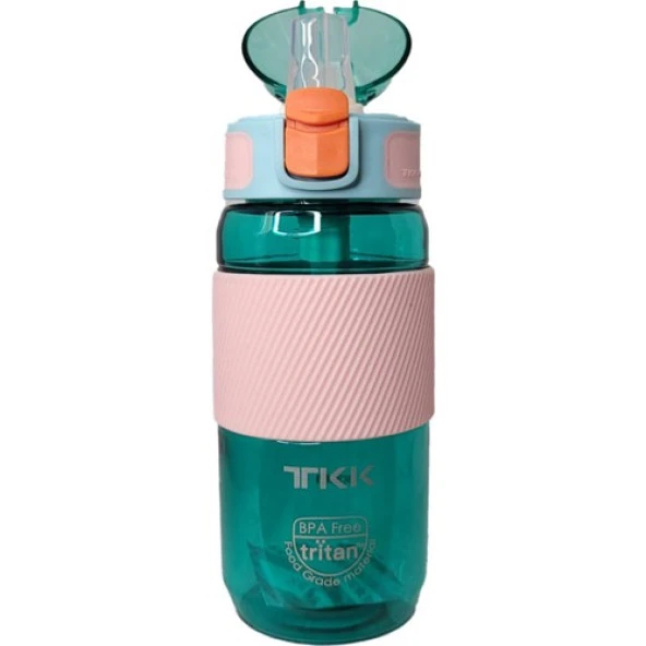 TKK 500 ml Yeşil Sİlikon Pipetli Tritan Suluk Matara - Resim 3