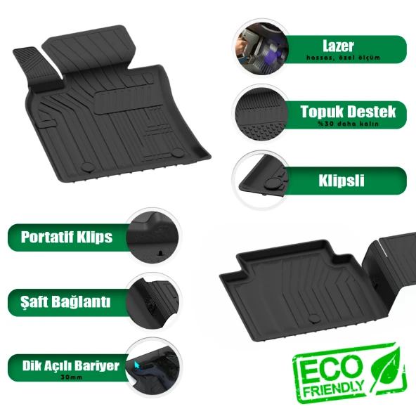 Toyota Camry 2017-2023 Uyumlu SAHLER Araca Özel 4.5D Havuzlu Oto Paspas - Camry - Resim 2