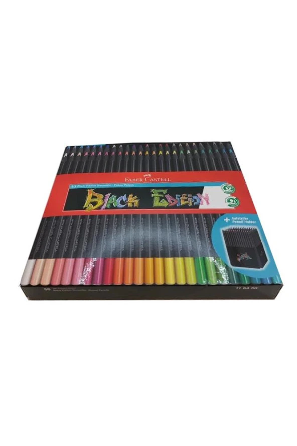 50 Renk Kuru Boya Black Edition 1 Paket 50 li Kuruboya Tam Boy Karton Kutu - Resim 4