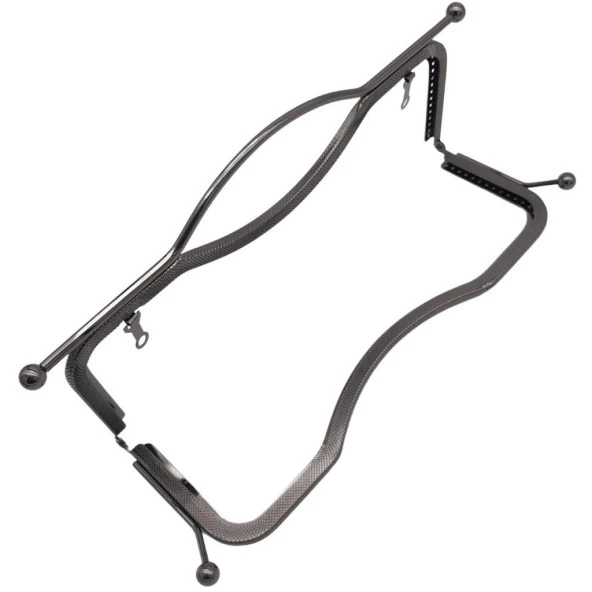 Angel Çanta Aksesuar 27 cm Üstten Tutmalı Çanta Klipsi Çanta Bursu Füme Metal - 3