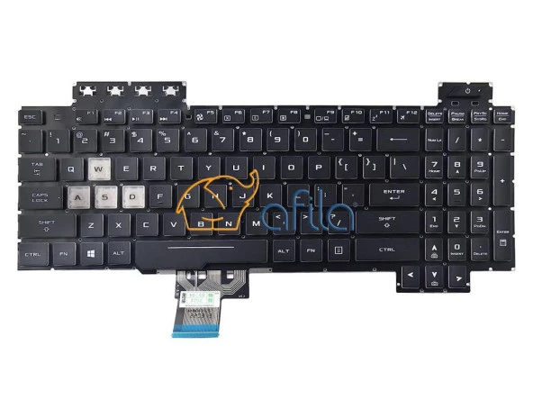 Asus FX505D Notebook Klavye - Tuş Takımı / Siyah - TR - Backlit - Ver.2 (RGB)