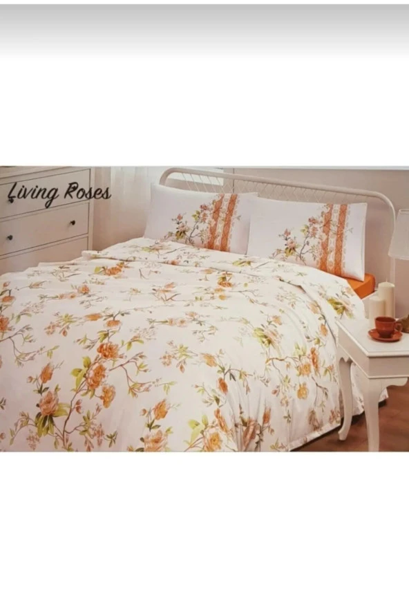 Özdilek Pike Takımı Çift Kişilik Living Roses Turuncu