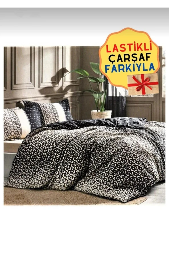 Özdilek Tek Kişilik ( Çarşafı Lastikli ) Nevresim Takımı Noche Siyah
