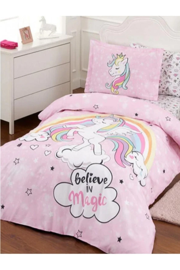 Özdilek Unicorn Pembe Tek Kişilik Nevresim Takımı