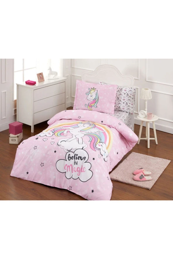 Özdilek Unicorn Pembe Tek Kişilik Nevresim Takımı
