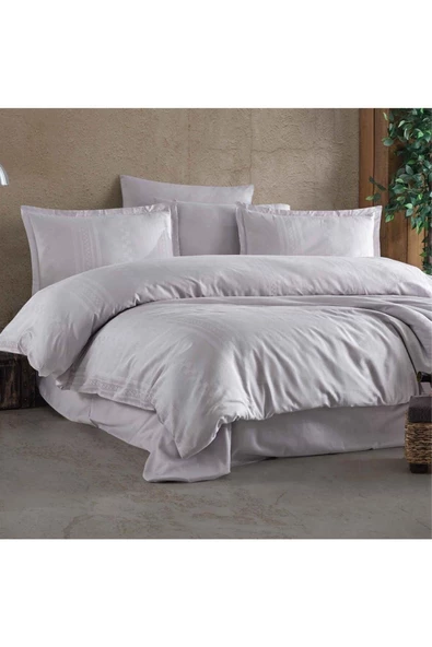 Clasy %100 Pamuk Saten Çift Kişilik Nevresim Takımı Capital V2 Gri