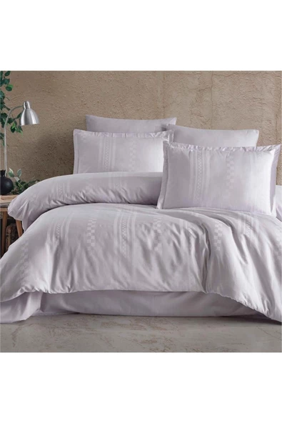 Clasy %100 Pamuk Saten Çift Kişilik Nevresim Takımı Capital V2 Gri - 2