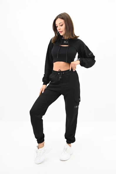 Kadın 3’lü Crop Eşofman Takımı 3249-22 - 4