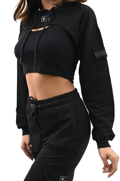 Kadın 3’lü Crop Eşofman Takımı 3249-22 - 6