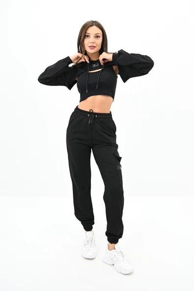 Kadın 3’lü Crop Eşofman Takımı 3249-22 - 3