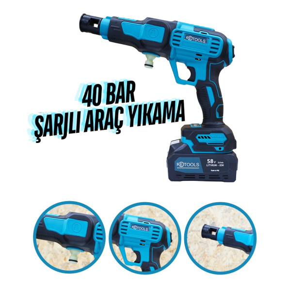 RETOOLS 58Vf/5.0Ah TAZYİKLİ ARAÇ YIKAMA - 2