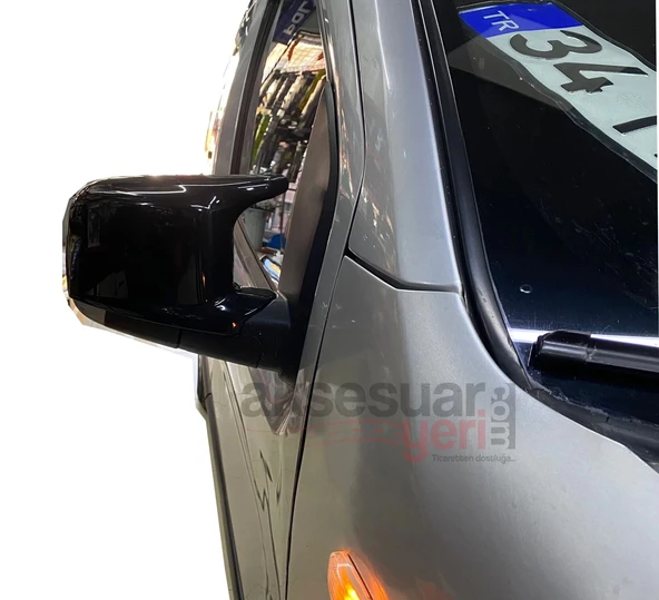 Citroen Nemo Batman Yarasa Ayna Kapağı 2009-2022 Uyumlu Parlak Siyah Piano Black ürün görseli 1