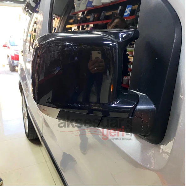 Peugeot Bipper Batman Yarasa Ayna Kapağı 2009-2022 Uyumlu Parlak Siyah Piano Black - 2