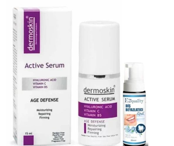 Dermoskin Age Defense Active Serum 15 ml - Diş Beyazlatıcı Köpük Hediye