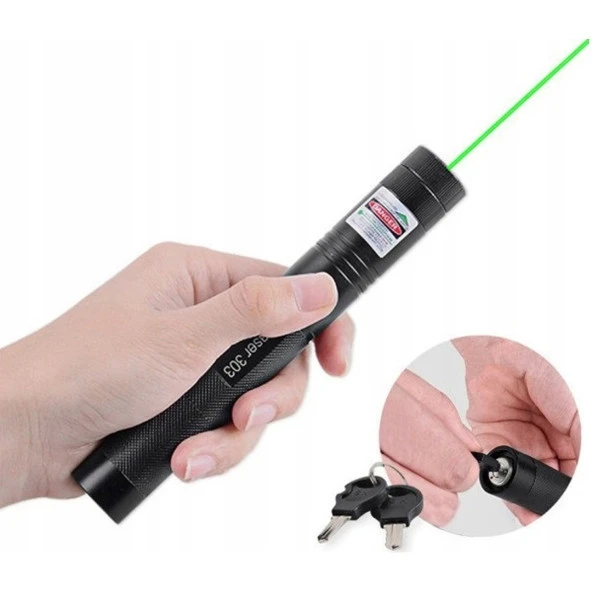 POWERMASTER OM-1201 18650 PİLLİ ŞARJLI ANAHTAR EMNİYETLİ YEŞİL LAZER POINTER (50 KM) - 4