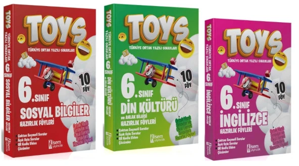 İsem Yayıncılık 6. Sınıf TOYS Sosyal Bilgiler + Din + İngilizce Soru Bankası Seti