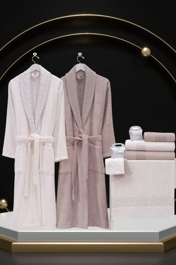 Nurpak Yıldız Bambu 10 Parça Aile Bornoz Seti Kutulu - 4