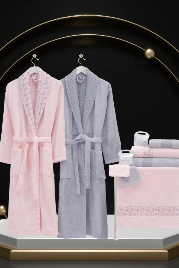 Nurpak Yıldız Bambu 10 Parça Aile Bornoz Seti Kutulu - 7