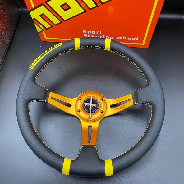 Tofaş Doğan 1995 Üstü Uyumlu 35cm Momo Spor Dierksiyon ve Göbeği İnce Diş Freze Sarı Detay - 2