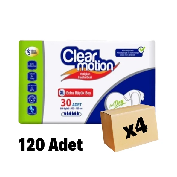 Clear Motion Yetişkin Bel Bantlı Hasta Bezi XLarge 120 adet