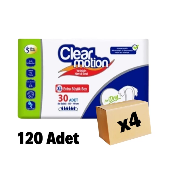 Clear Motion Yetişkin Bel Bantlı Hasta Bezi XLarge 120 adet