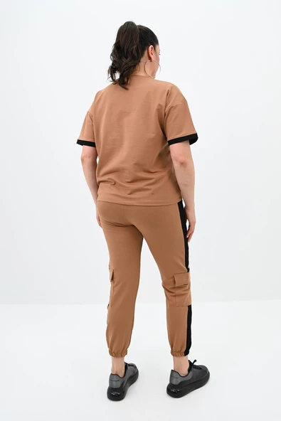 Kadın Büyük Beden Yarım Fermuarlı Eşofman Takımı 8109-24 - 5