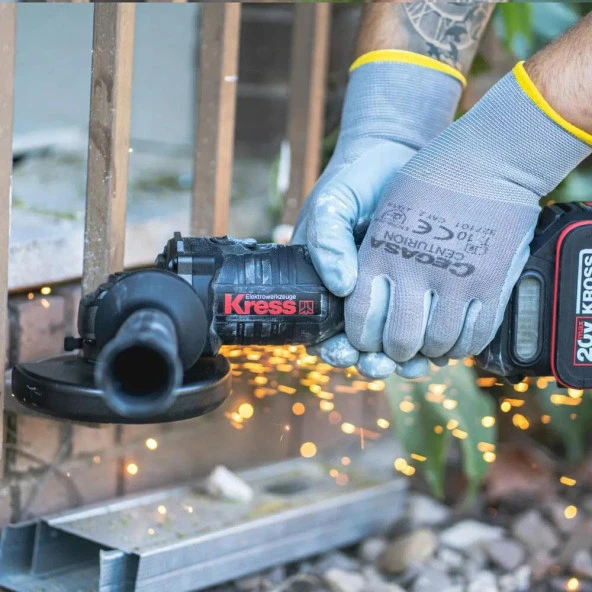 Kress KUH10.2 20Volt 4.0Ah. Li-ion Çift Akülü 125mm Kömürsüz Profesyonel Şarjlı Devir Ayarlı Avuç Taşlama - Resim 4