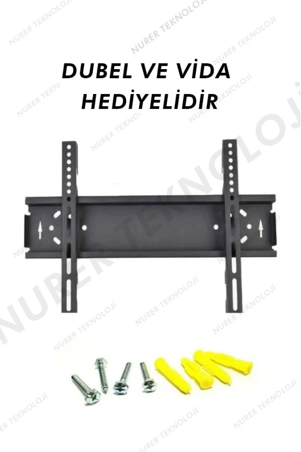 Nurer 37/55 Inch Tüm Tvlere Uyumlu Sabit Askı Aparatı 