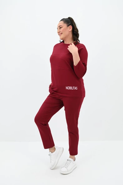 Kadın Büyük Beden Baskı Detaylı Eşofman Takımı 8102-24 - 9