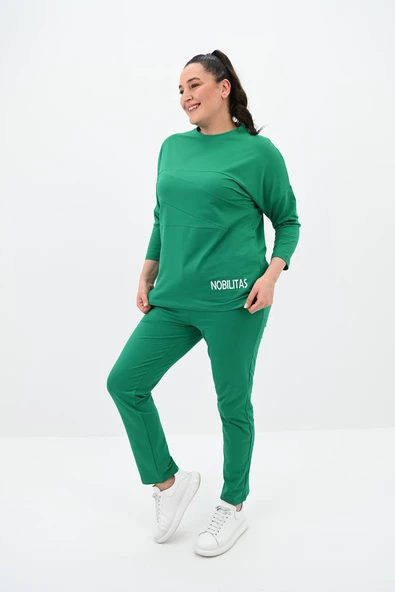 Kadın Büyük Beden Baskı Detaylı Eşofman Takımı 8102-24 - 12