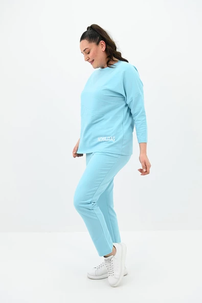 Kadın Büyük Beden Baskı Detaylı Eşofman Takımı 8102-24 - 3