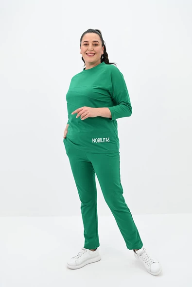 Kadın Büyük Beden Baskı Detaylı Eşofman Takımı 8102-24 - 11