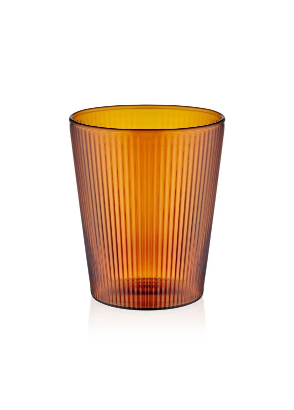 The Mia Striped Borosilikat Cam Bardak Amber 400 ml