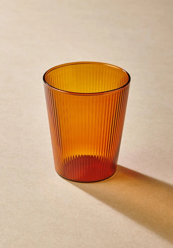 The Mia Striped Borosilikat Cam Bardak Amber 400 ml - 3