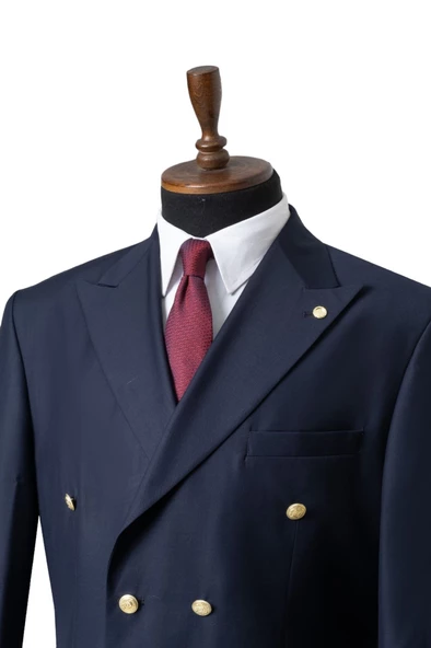 Lacivert Büyük Beden Kruvaze Takım - 2