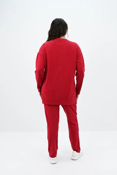 Kadın Büyük Beden Fermuar Detaylı Eşofman Takımı 8090-25 - 9