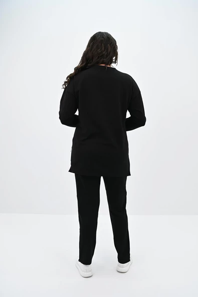 Kadın Büyük Beden Fermuar Detaylı Eşofman Takımı 8090-25 - 4