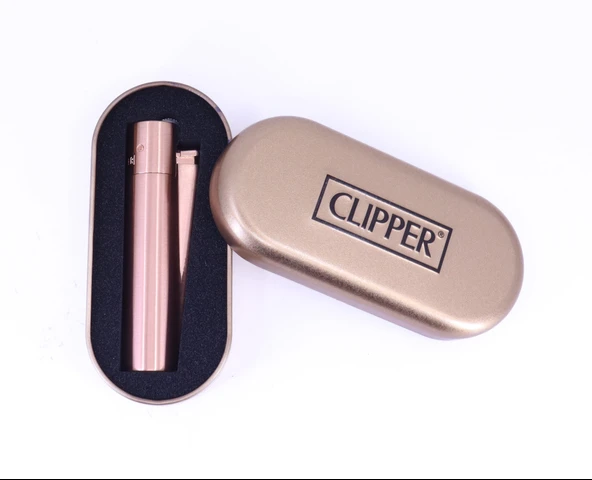 Clipper Özel Kutusunda Metal Çakmak - Mat Rose Gold (Brushed Rose Gold) - Resim 4