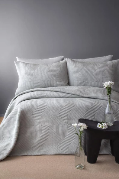 APRİCİTAS HOME  SAVOY GRİ YATAK ÖRTÜSÜ SET ÇİFT KİŞİLİK