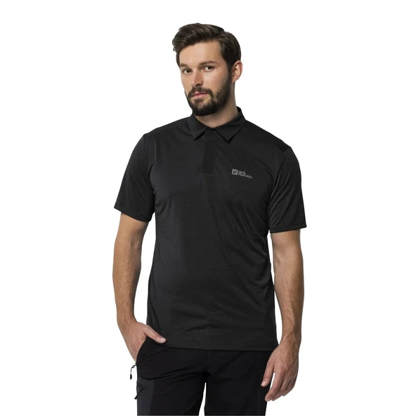 Jack Wolfskin Pack & Go Siyah Erkek Polo T-Shirt 1808542_6000-6000 - Resim 7