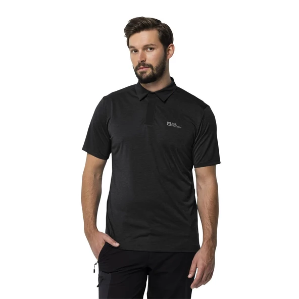 Jack Wolfskin Pack & Go Siyah Erkek Polo T-Shirt 1808542_6000-6000