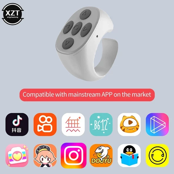 Bluetooth5.3 Tiktok İnstegram Telefon Kumanda Selfie Çubuk Resim Sayfa Çevirme Kumanda - 6