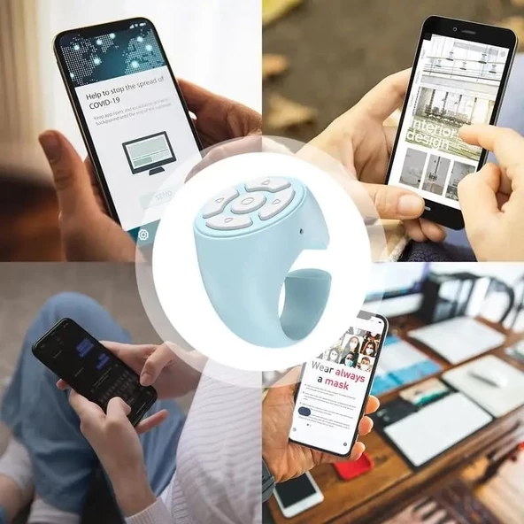 Bluetooth5.3 Tiktok İnstegram Telefon Kumanda Selfie Çubuk Resim Sayfa Çevirme Kumanda - 3