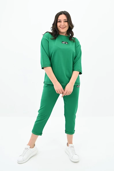 Kadın Büyük Beden Etiket Detaylı Eşofman Takımı 8100-24 - 12