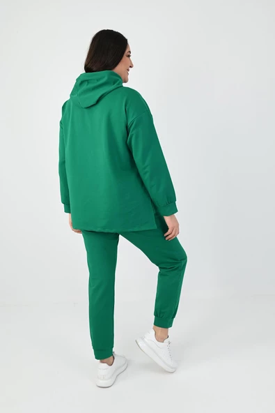 Kadın Büyük Beden Çift Cep Detaylı Eşofman Takımı 8081-24 - 8