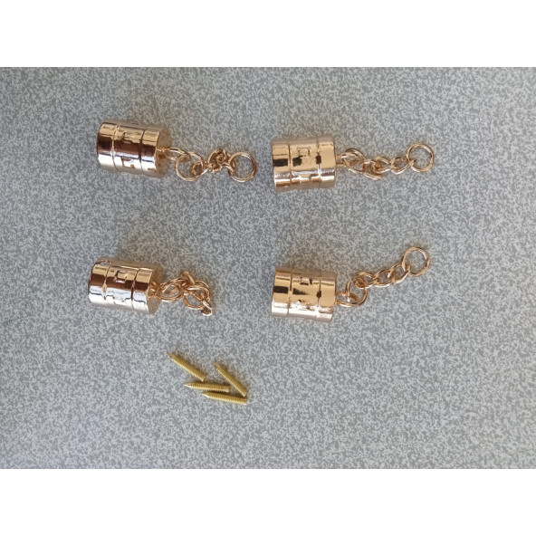 4 Adet  Ak Model GOLD Metal  Çanta Kovanı