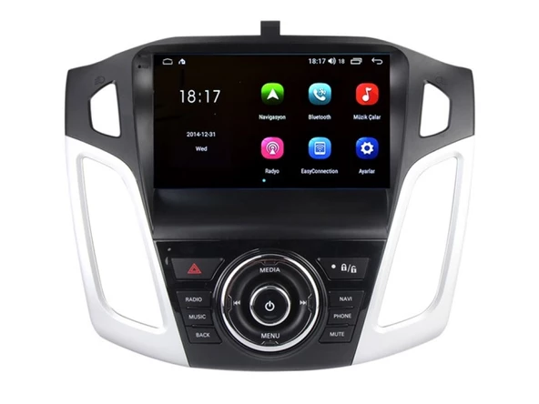 Ford Focus 3-4 Düğmeli Android Multimedya Sistemi (2012-2018) 2 GB Ram 32 GB Hafıza 8 Çekirdek İphone CarPlay Android Auto  Navigatör Premium Series